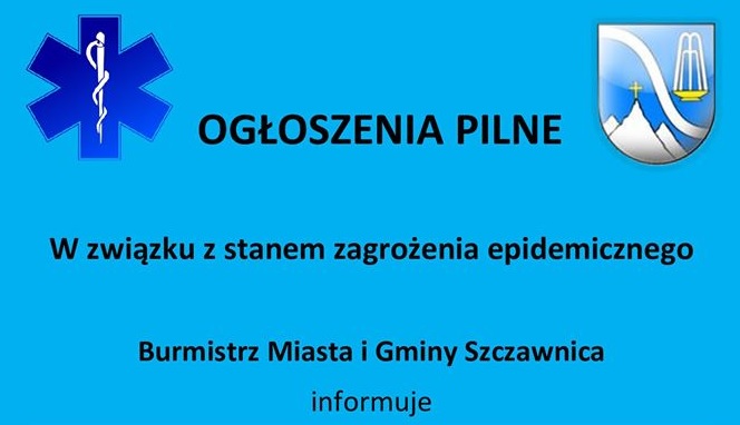 Ogłoszenia pilne w związku z COVID-19