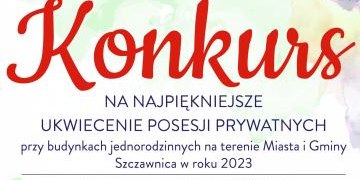 Konkursu na najpiękniejsze ukwiecenie posesji prywatnych przy budynkach jednorodzinnych na terenie  miasta i gminy Szczawnica w roku 2023