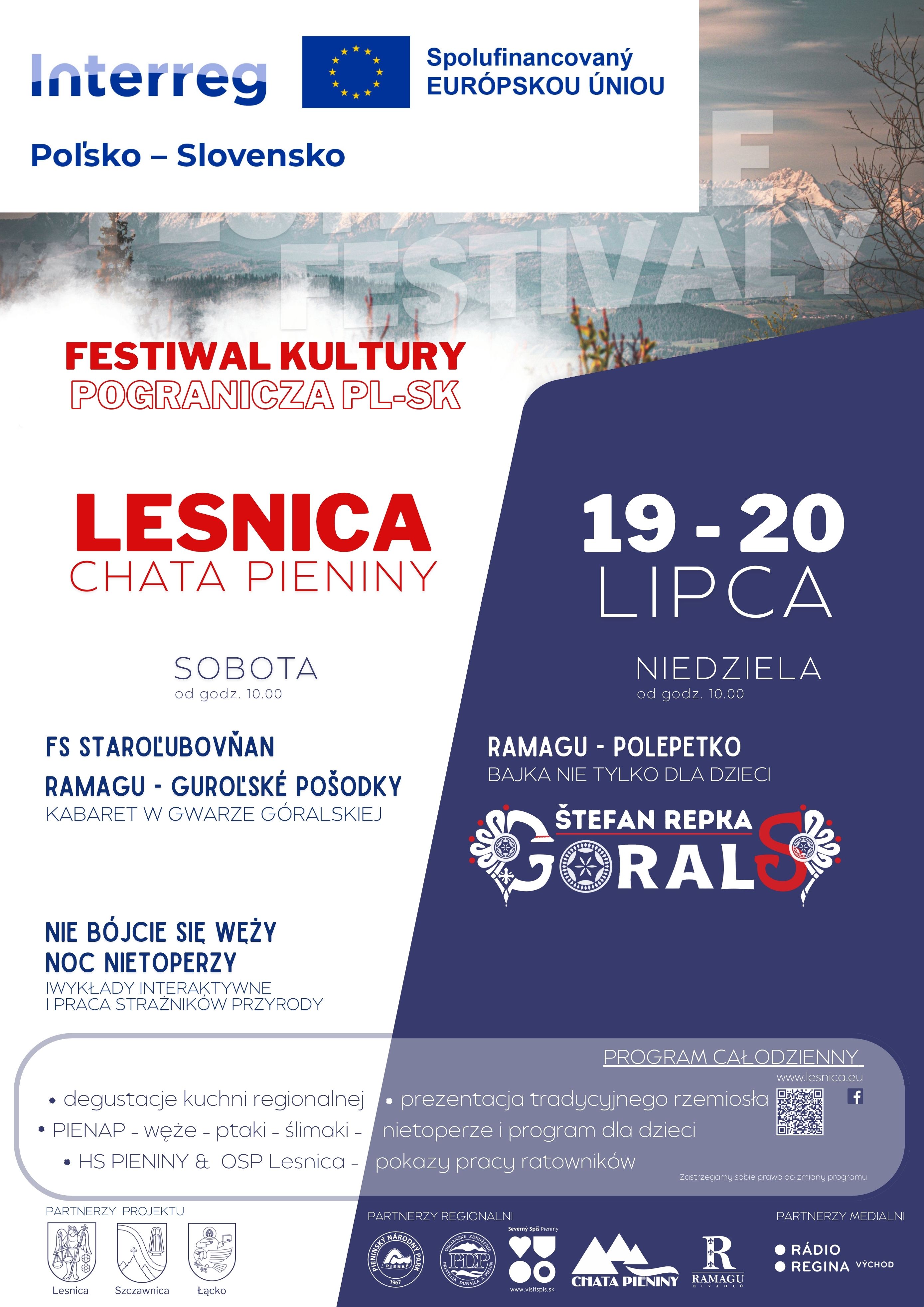 Festiwal Smaków Pogranicza Polsko-Słowackiego - 19 i 20 lipca - Chata Pieniny Leśnica (Słowacja)